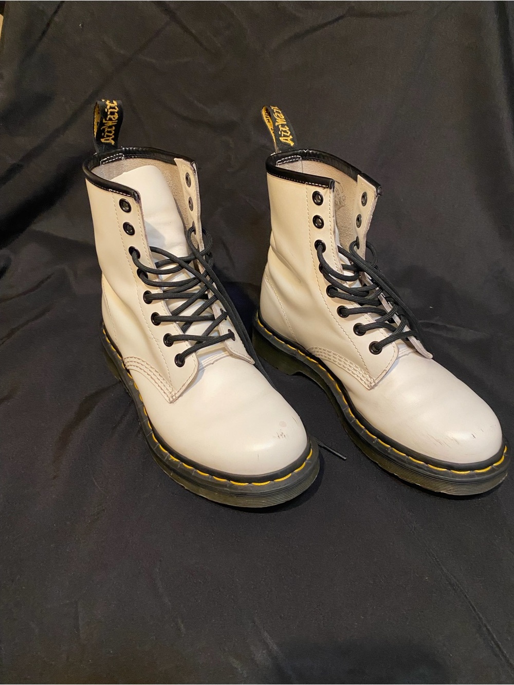 Dr. Martens 1460 White Combat Boots - Size 6